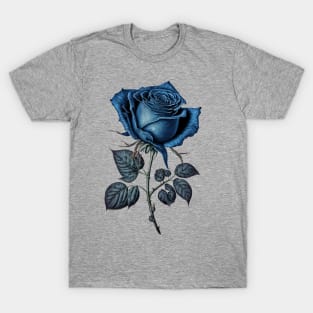 Blue Rose Drawing, Flower Drawing, Gift For Her T-Shirt